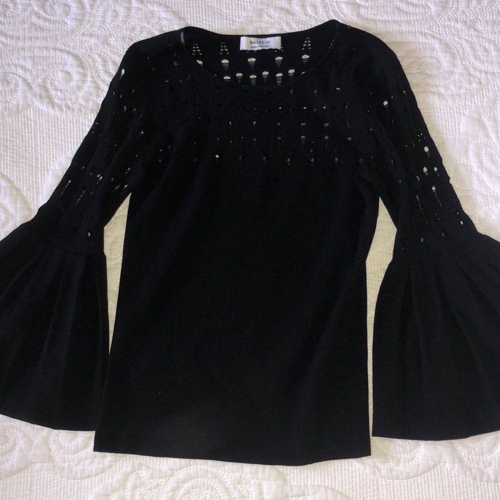 Bailey 44 black flutter sleeve sweater
